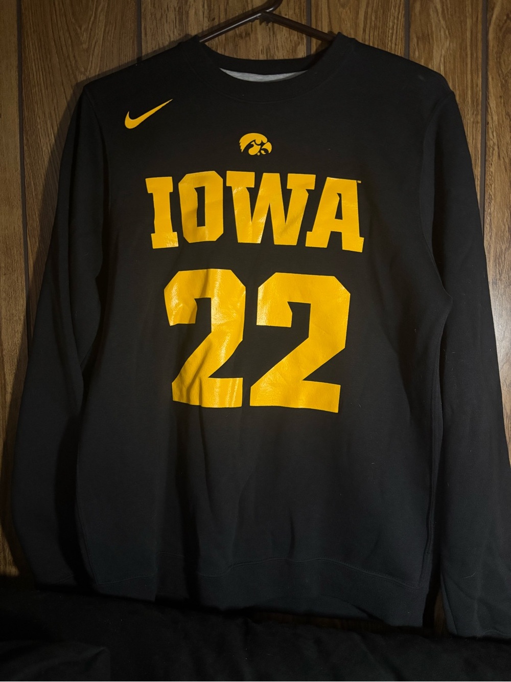 Nike Black & Yellow Iowa '22 Crewneck Sweatshirt